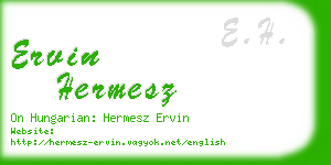 ervin hermesz business card